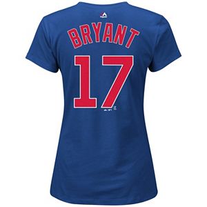 Plus Size Majestic Chicago Cubs Kris Bryant Name and Number Tee