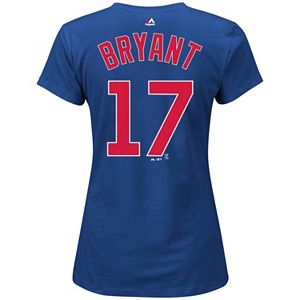 Plus Size Majestic Chicago Cubs Kris Bryant Name and Number Tee