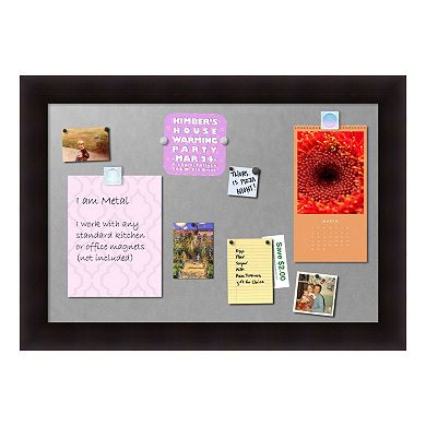 Amanti Art Portico Espresso Finish Framed Magnetic Bulletin Wall Decor