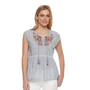 Women's SONOMA Goods for Life™ Embroidered Peplum Top