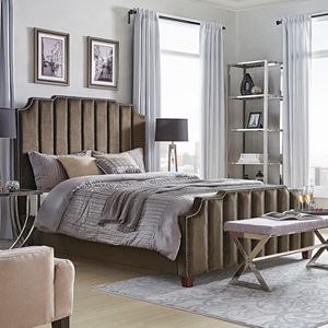 HomeVance Adalee Upholstered Velvet Bed