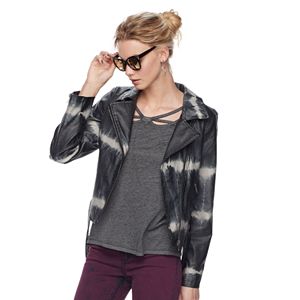 Women's Rock & Republic® Tie-Dye Moto Faux-Leather Jacket