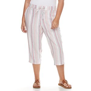 Plus Size Croft & Barrow® Linen-Blend Capris
