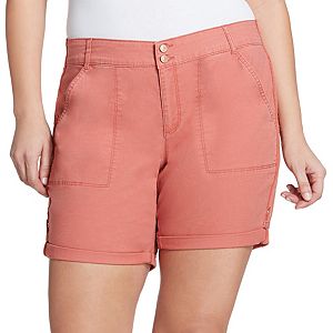Plus Size Gloria Vanderbilt Maren Twill Shorts