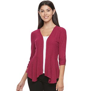 Juniors' Candie's® Draped Peplum Cardigan