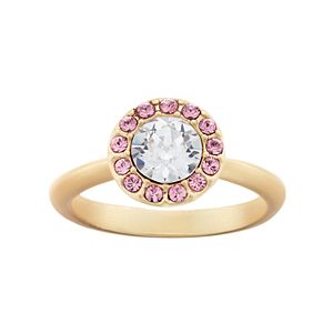 14k Gold Plated Crystal Halo Ring