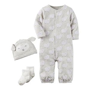 Baby Carter's 3-pc. Lamb Babysoft Take-Me-Home Coverall, Hat & Socks Set