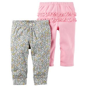 Baby Girl Carter's 2-pk. Floral & Pink Ruffle Pants