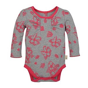 Baby Girl Burt's Bees Baby Organic Floral Ruched Bodysuit!