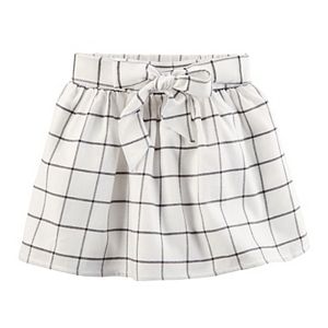 Toddler Girl Carter's Bow Front Windowpane Plaid Skirt