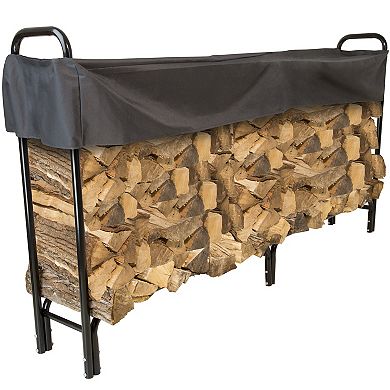 Navarro 8-ft. Outdoor Log Rack & Top Cover 2-piece Set 