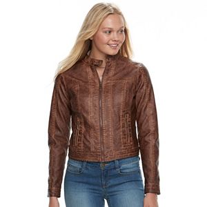 Juniors' J-2 Faux-Leather Jacket