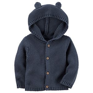 Baby Boy Carter's Hooded Textured Cardigan
