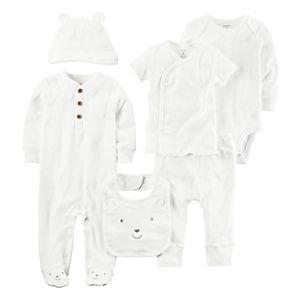 Baby Carter's 6-pc. White Coverall, Bodysuit, Tee & Bottoms Gift Set