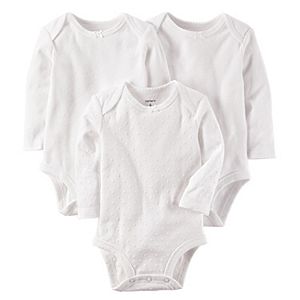 Baby Girl Carter's 3-pk. Textured White Bodysuits
