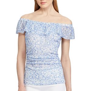 Women's Chaps Printed Off-the-Shoulder Top