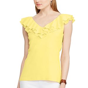 Women's Chaps Ruffled V-Neck Top