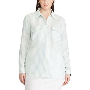 Plus Size Chaps Linen Blend Shirt