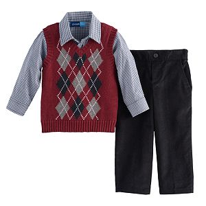 Baby Boy Great Guy Argyle Sweater Vest, Shirt & Pants Set