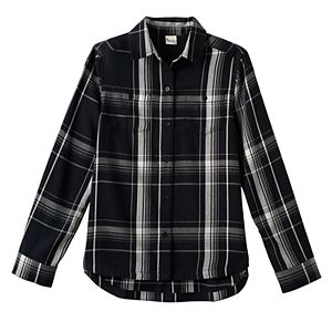 Girls 7-16 & Plus Size Mudd® Embroidered Back Plaid Button-Down Shirt