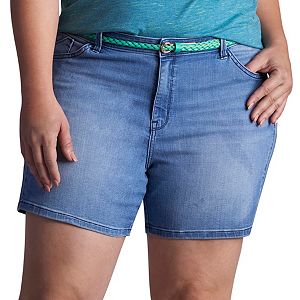 Plus Size Lee Twila Modern Series Belted Jean Shorts