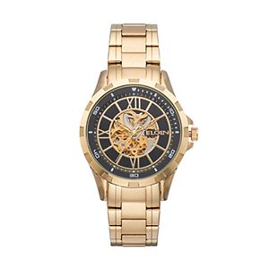 Elgin Men's Stainless Steel Automatic Skeleton Watch