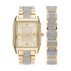 Elgin Men's Crystal Pave Watch & Bracelet Set