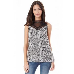 Juniors' IZ Byer California Print  Victorian Top