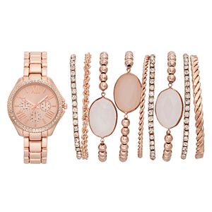 Women's Crystal Watch & Bracelet Set