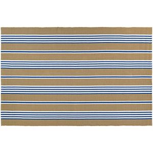Couristan Bar Harbor Iced Coffee Striped Reversible Cotton Rug