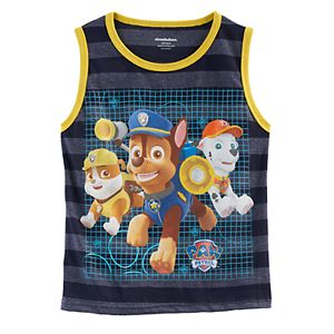 Boys 4-7 Paw Patrol Rubble, Chase & Marshall Striped Tank Top
