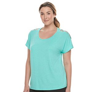 Plus Size Tek Gear® Lattice Shoulder Tee