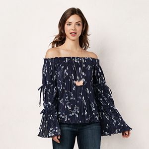 Women's LC Lauren Conrad Smocked Off-the-Shoulder Top