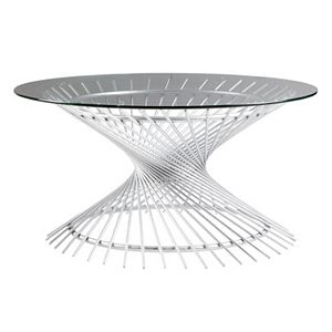 Madison Park Ava Glass Top Coffee Table