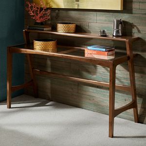 INK+IVY Rocket 2-Tier Glass Top Console Table