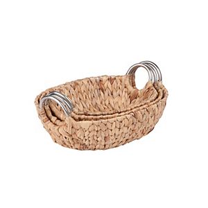 Honey-Can-Do 3-piece Oval Woven Nesting Basket Set