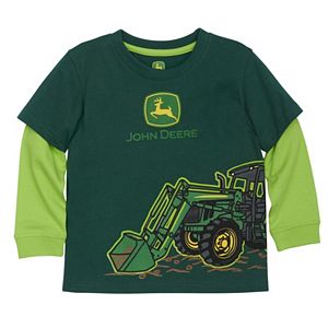 Baby Boy John Deere Front Loader Mock-Layer Graphic Tee