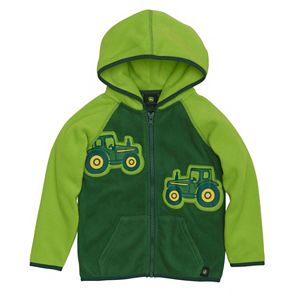 Baby Boy John Deere Tractor Appliques Zip Hoodie