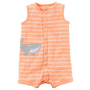Baby Boy Carter's Striped Embroidered Applique Romper