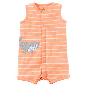 Baby Boy Carter's Striped Embroidered Applique Romper