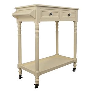 Decor Therapy 2-Drawer Rolling Bar Cart