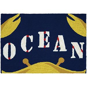 Couristan Covington Accents Gone Crabbing ''Ocean'' Indoor Outdoor Rug - 2' x 3'