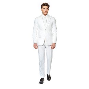 Men's OppoSuits Slim-Fit White Novelty Suit & Tie Set
