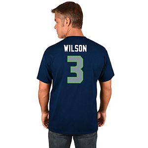 Big & Tall Majestic Seattle Seahawks Russell Wilson Name and Number Tee