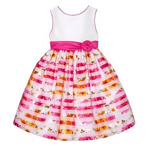 Girls 7-16 American Princess Floral Burnout Stripe Skirt Dress