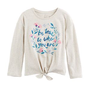 Girls 4-12 SONOMA Goods for Life™ Graphic Long-Sleeve Tie-Front Tee