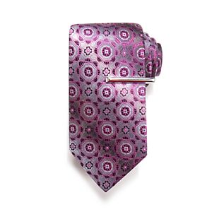 Men's Apt. 9® Greenberg Patterned Tie with Tie Bar