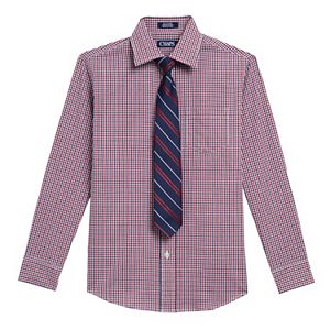 Boys 4-20 Chaps Plaid Shirt & Tie Set