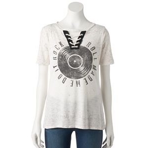 Women's Rock & Republic® Lace-Up Graphic Tee