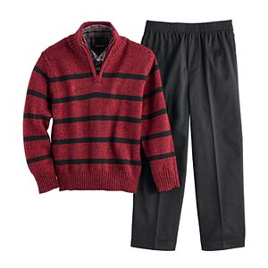 Boys 4-7 Van Heusen Striped Sweater, Shirt & Pants Set